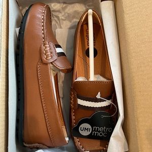Brown leather loafers. Boys size 12. NWT.
